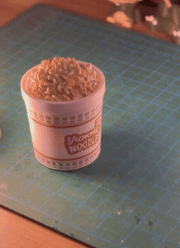 Noodle Cup Fidget Clicker - 90s Snack Desk Decoration 3d model