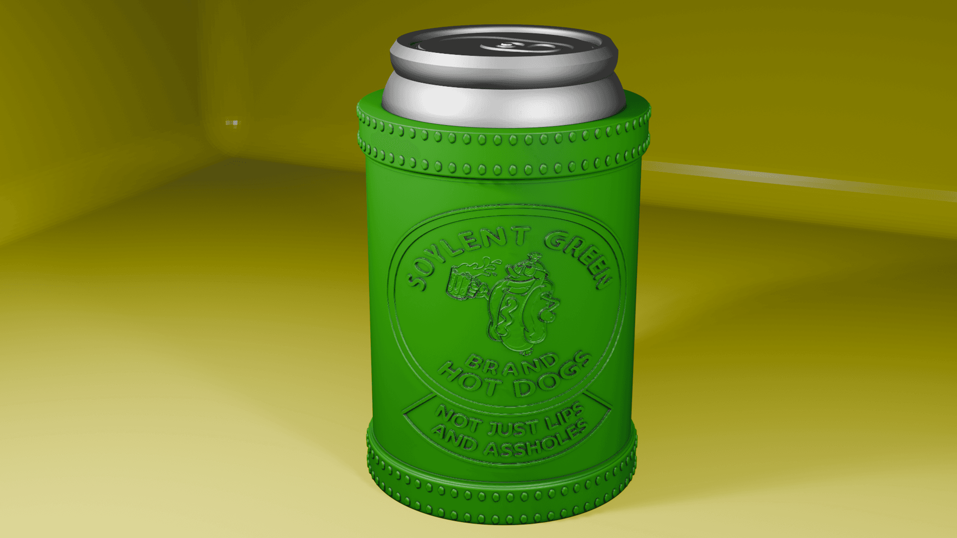 Soylent Green Hot Dogs Beer Can Holder / Koozie 3d model
