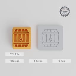 Barrel Stamp Tile Set, 5 Sizes, Perfect for Clay & Cookies, Festive Design for Celebration & Thanksgiving Crafting PRODUCT_5231 3d model