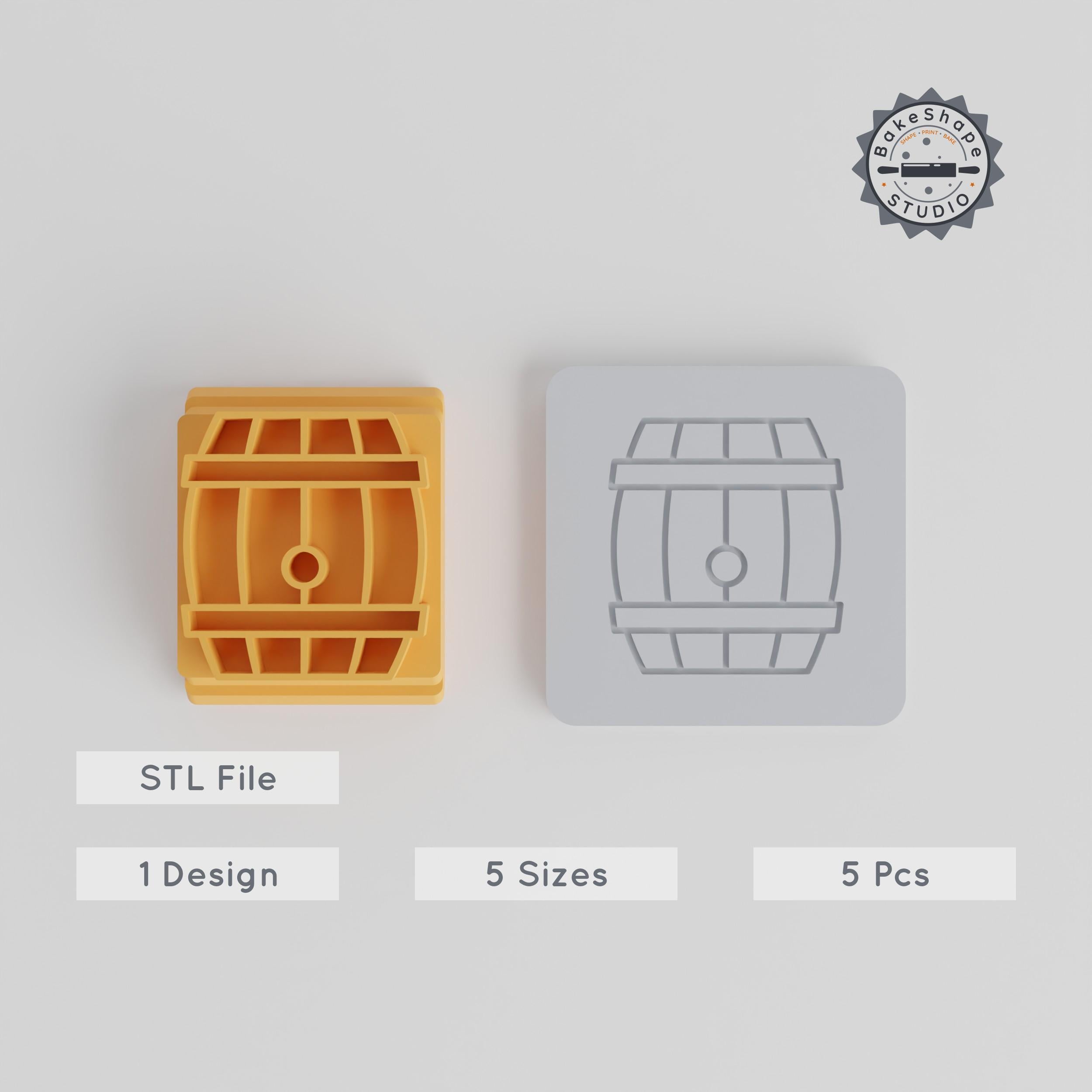 Barrel Stamp Tile Set, 5 Sizes, Perfect for Clay & Cookies, Festive Design for Celebration & Thanksgiving Crafting PRODUCT_5231 3d model