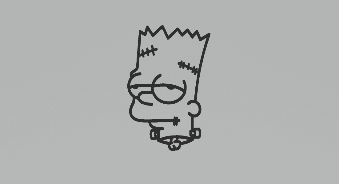 Bart Simpson Cartoon Frankenstein 2D Art.stl 3d model