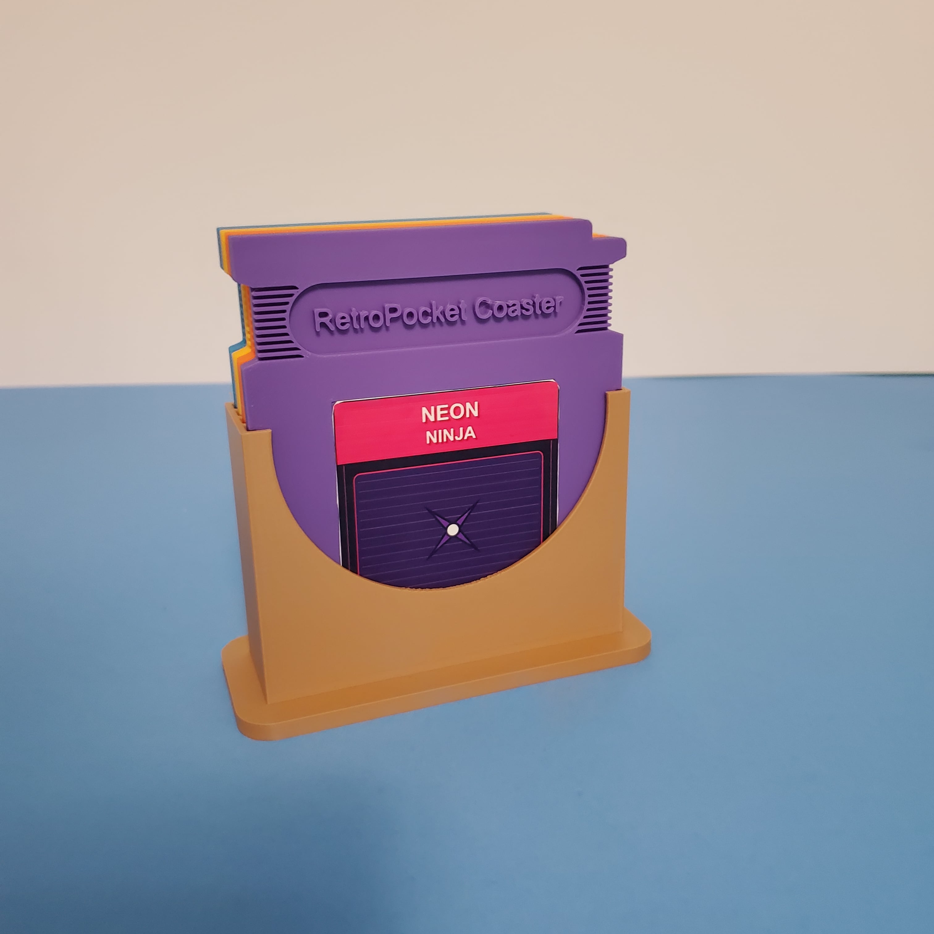 RetroPocket Coaster | 3D Printed Retro Game Cartridge Drink Coaster | Handheld Cartridge Shape 3d model