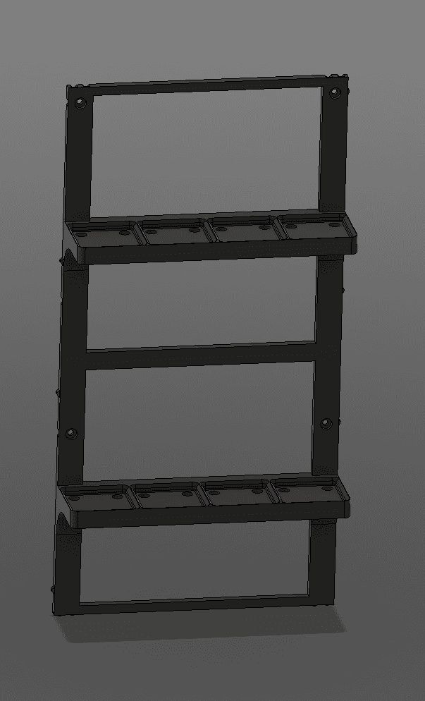 Gridfinity, Updated Double Height, 4x1, Wall Mount 3d model