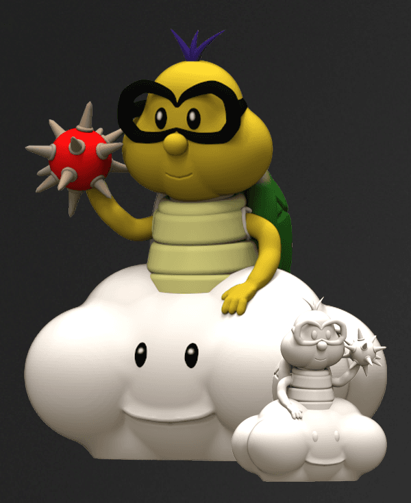 Lakatu Throwing A Spiney - Mario fan art 3d model