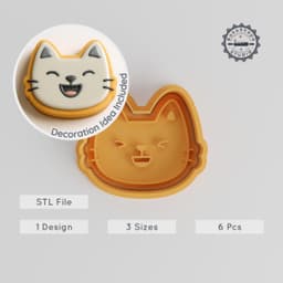 Laughing Shape Cutter & Stamp Set, Perfect for Cookies & Fondant, 6-Piece Joyful Smile Collection, Small, Medium, Large Sizes PRODUCT_837 3d model