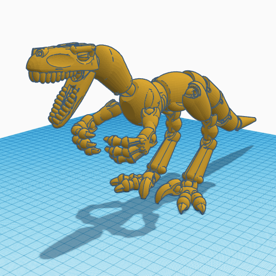 24-pieces Snap-Together Toy T-Rex Assembly 3d model