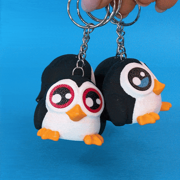 Kawa-Eyes! Penguin (Keychain & Fidget) 3d model
