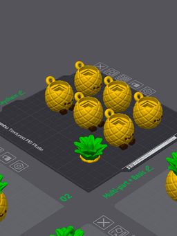 Cute Articulated & Clicker Pineapple | Print-in-place | Support-free 3d model