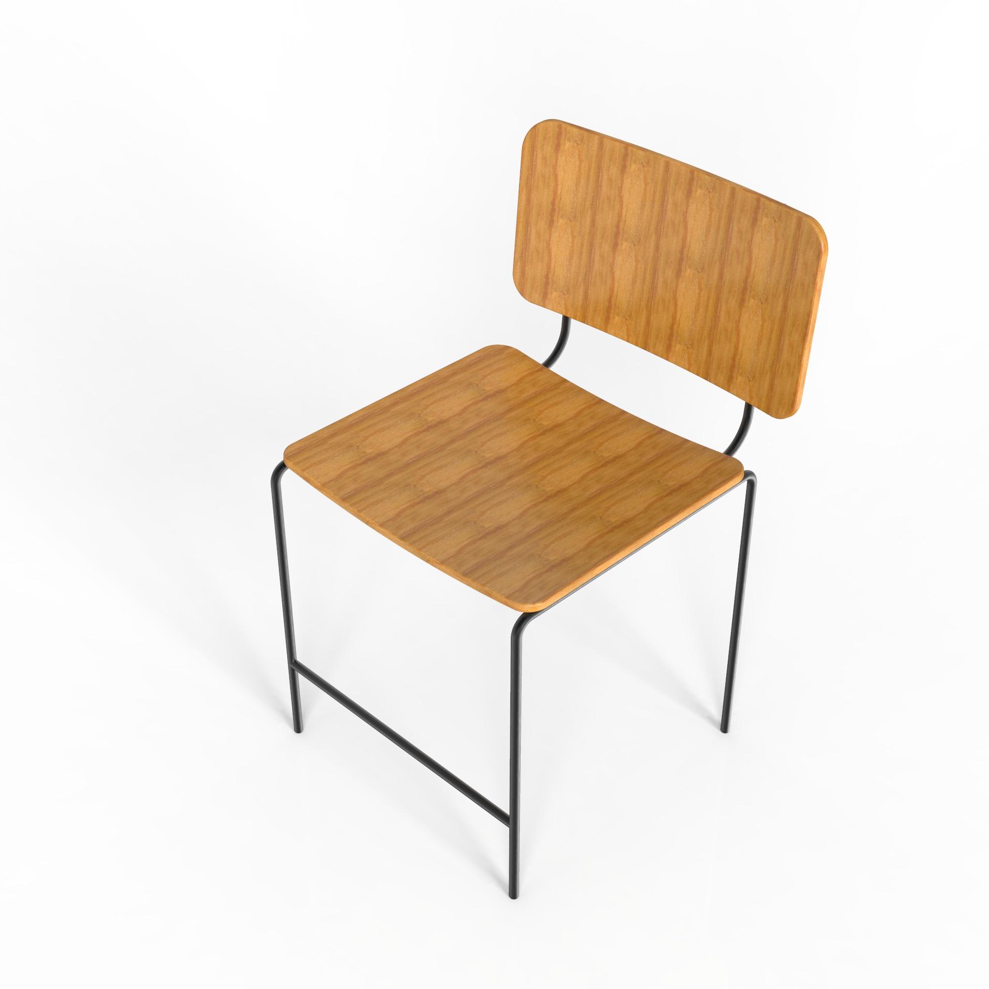 Wood +Metal Chair Design  3d model
