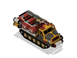 Yellow Artillery Tractor Fire Truck with Movements 3d model