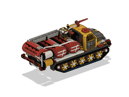 Yellow Artillery Tractor Fire Truck with Movements 3d model