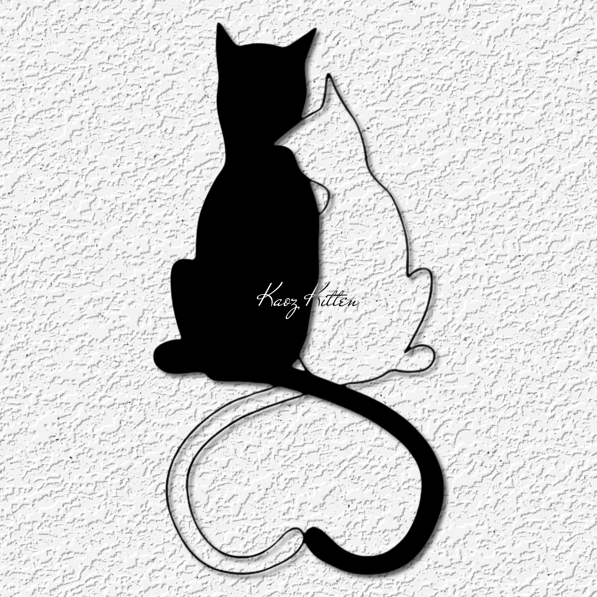 2 cats in love wall art kitty home decor 3d model