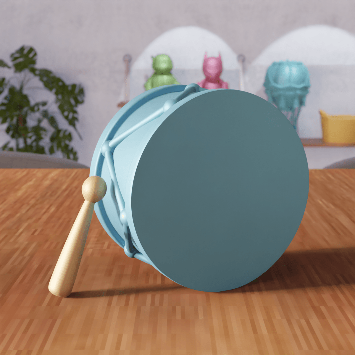 Stylized Snare Drum Decorative Figure 3d model