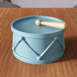 Stylized Snare Drum Decorative Figure 3d model