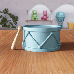 Stylized Snare Drum Decorative Figure 3d model