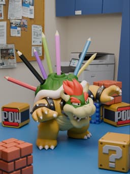 Bowser Mario Pencil Holder 3d model