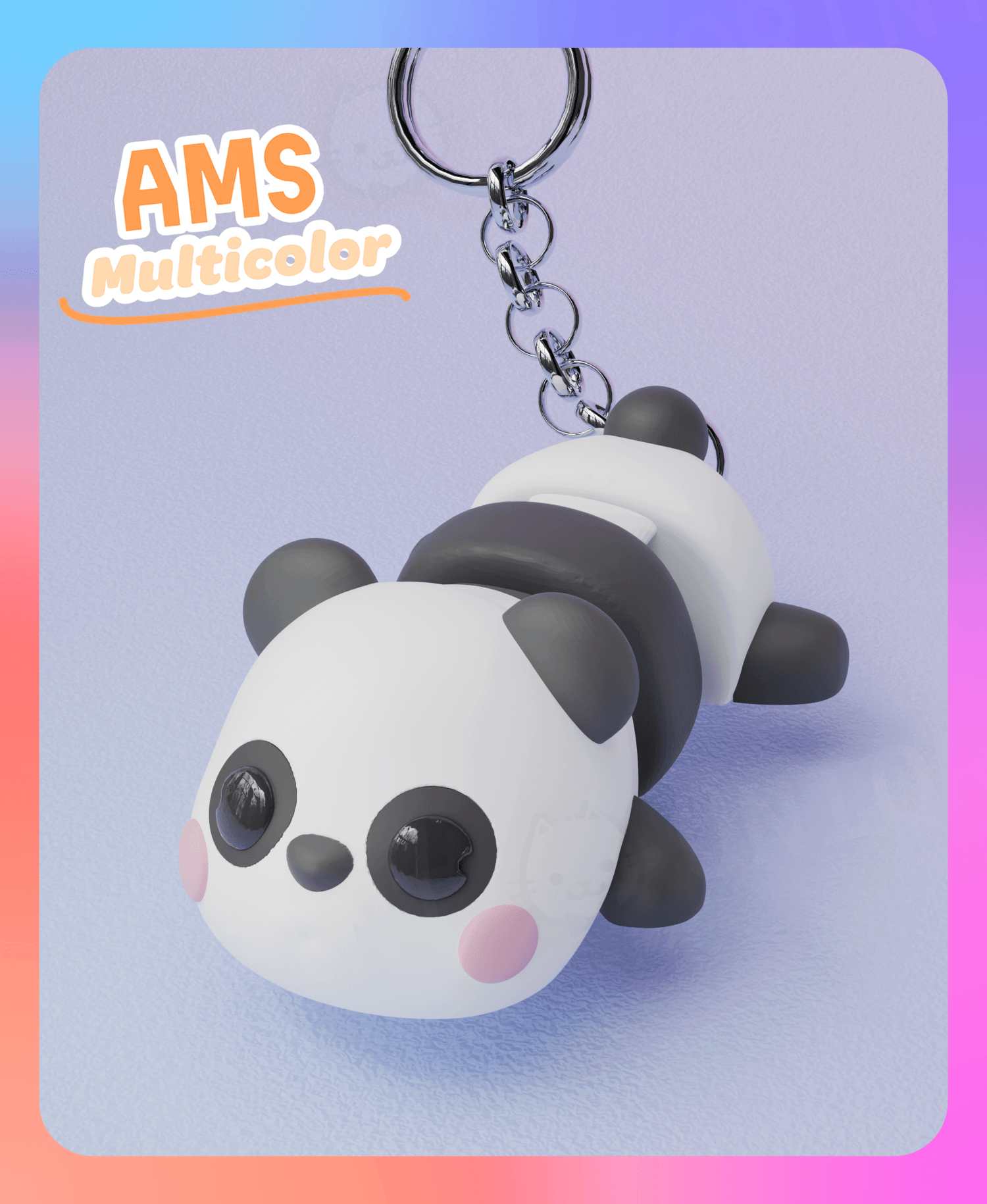 Flexi Panda Keychain (Multicolor) 3d model