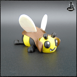 Cute articulated Dracula Bee - Multicolor Magnetic Keychain 3d model