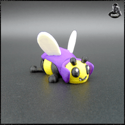 Cute articulated Dracula Bee - Multicolor Magnetic Keychain 3d model