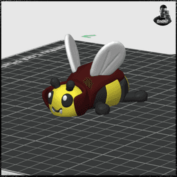 Cute articulated Dracula Bee - Multicolor Magnetic Keychain 3d model