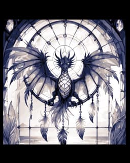 The Fantasy Dragon Dream Catcher - Hueforge Art 3d model