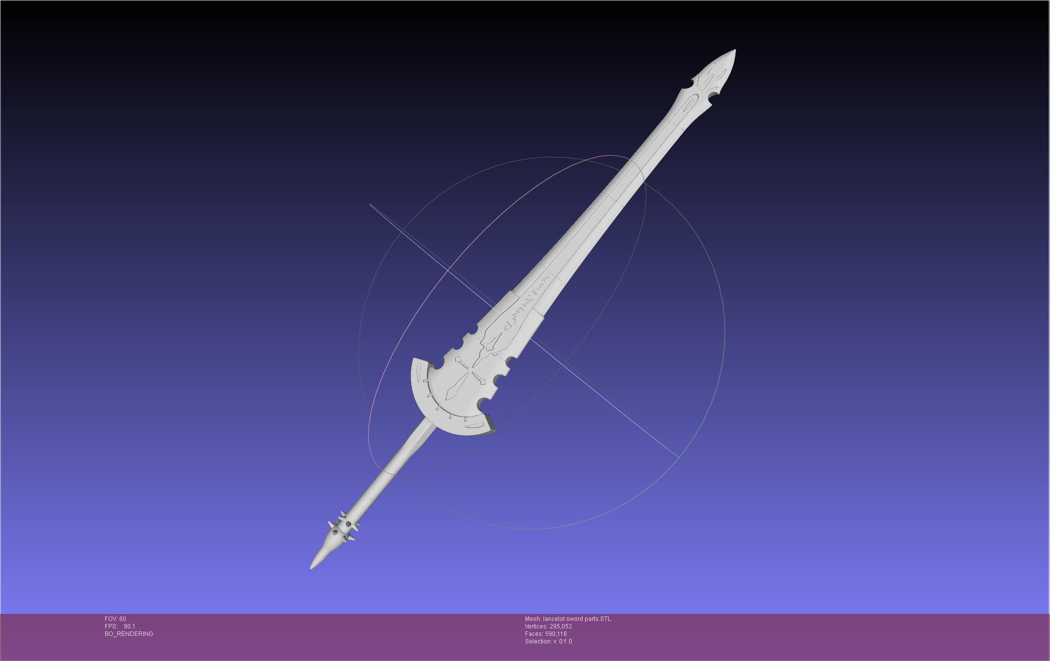 Fate Lancelot Berserker Sword Printable Assembly 3d model