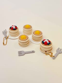 Pancakes Clicker Keychain Fidget Toy Bundle 3d model