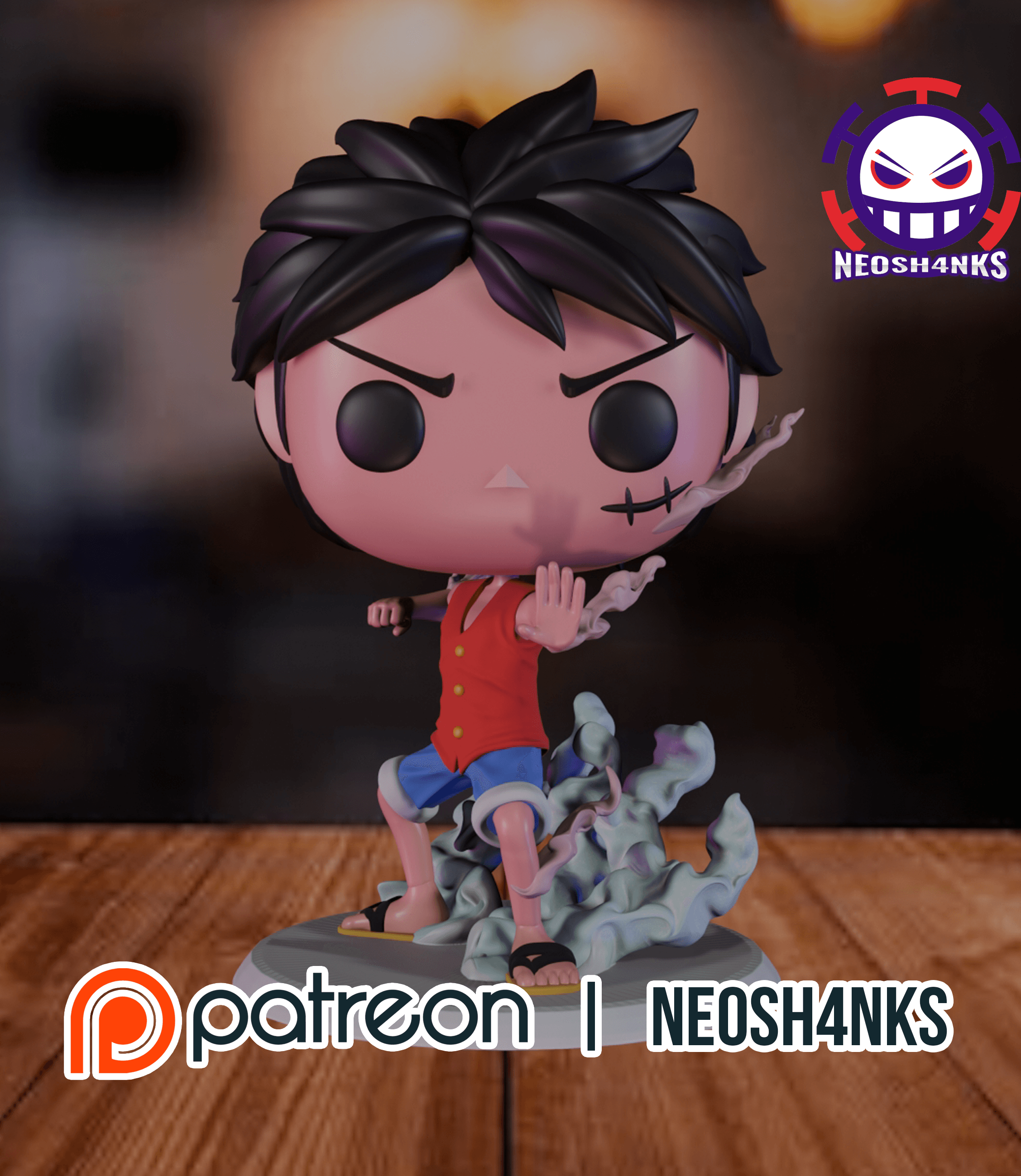Luffy Gear Second Funko style 3d model