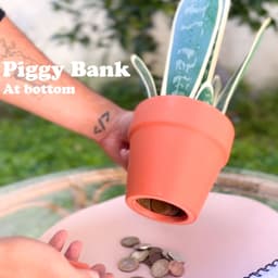 Sansevieria Pens and Piggy Bank 3d model