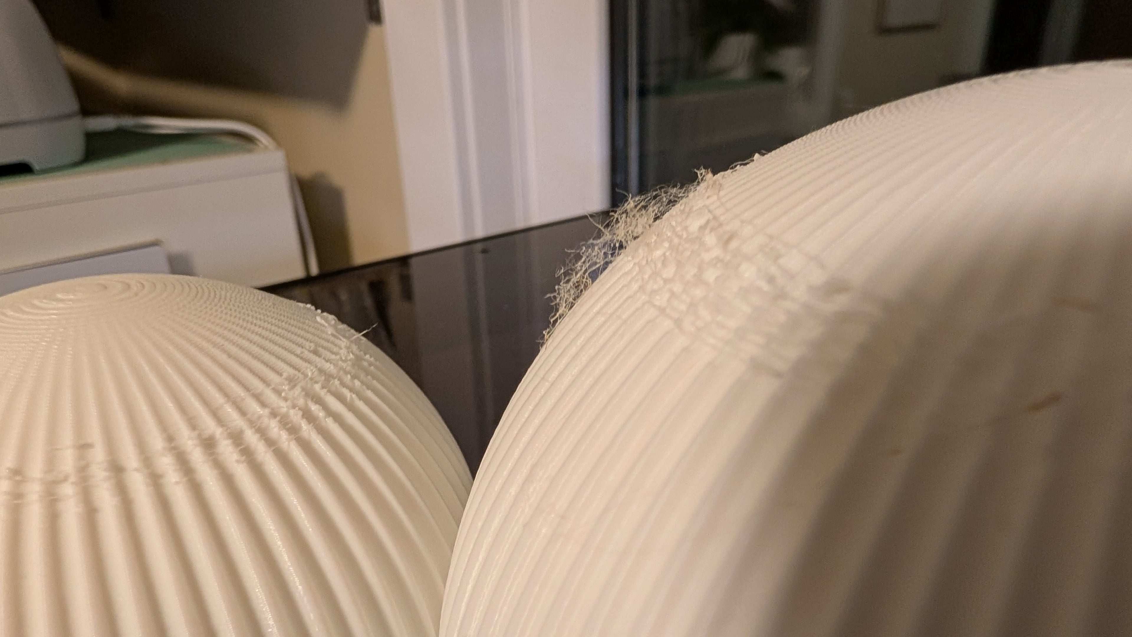 Print issues on the dome at the same location on both he small and the large. Looking at the STL, the model changes rib shapes. Does anyone else have this issue?