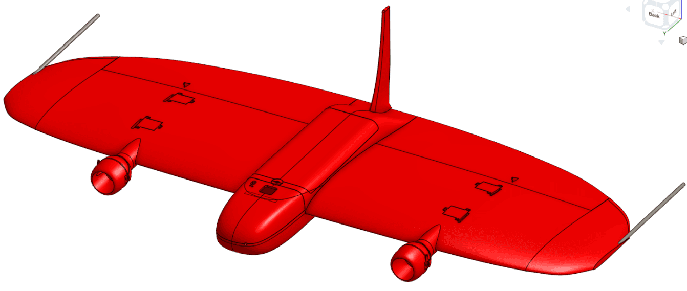 openSAR.net V1 Alpha Rev9- VTOL Tailsitter Drone -Ardupilot 3d model