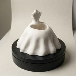Elegant Bridal Gown Vanity Organizer | Minimalist Makeup Brush Holder | Premium STL & OBJ 3d model