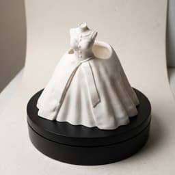 Elegant Bridal Gown Vanity Organizer | Minimalist Makeup Brush Holder | Premium STL & OBJ 3d model