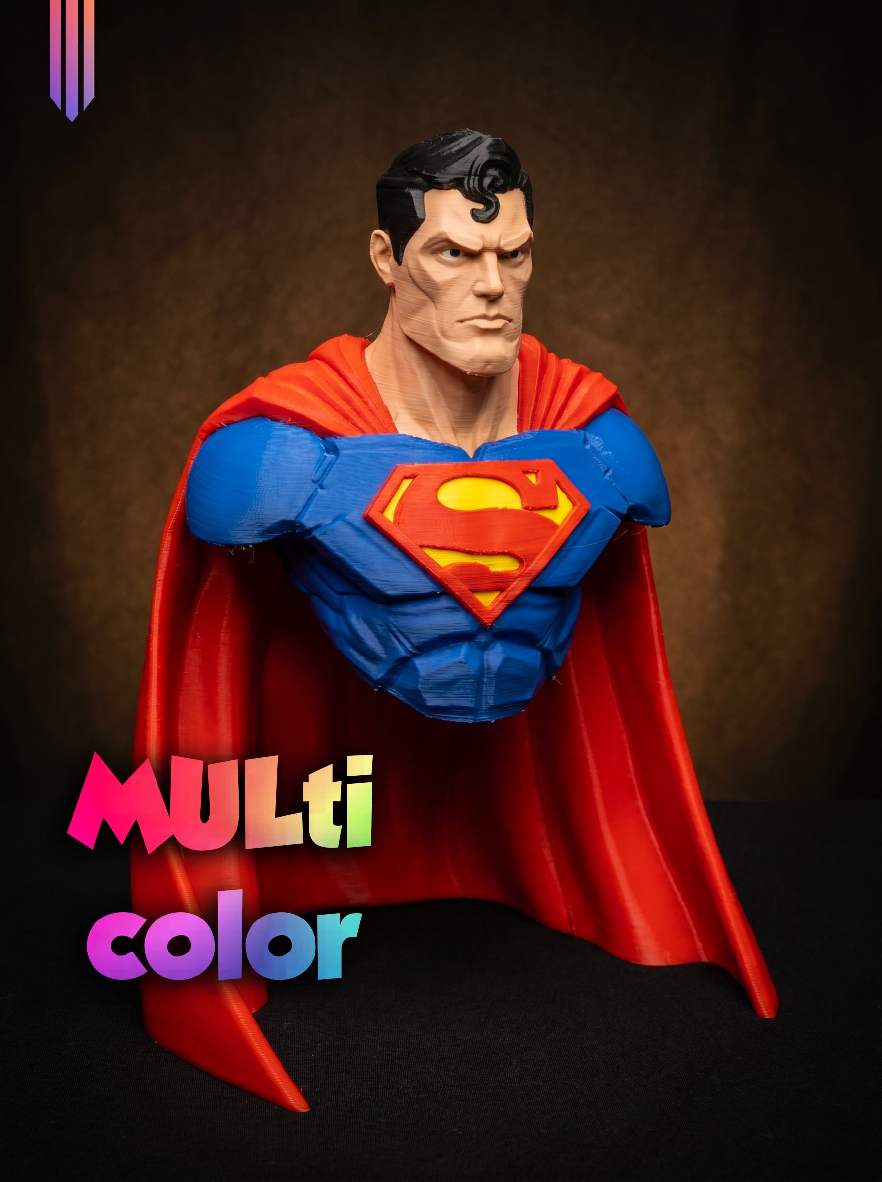 Superman Bust 3MF | Superhero Multi-Color | HighDetail 3d model