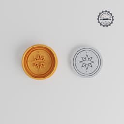 Compass Shape Cutter & Stamp, Cookie & Fondant Tool Set, 3 Sizes, 6 Piece Exploration Collection PRODUCT_1097 3d model