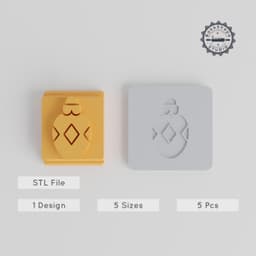 Christmas Stamp Tile Set, 5 Motif Sizes, Perfect for Clay, Cookies & Fondant, Festive Holiday Ornament Decorations PRODUCT_3516 3d model