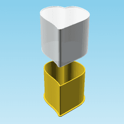 Fluffy Hearts APOSTROPHE, nestable box (v3) 3d model