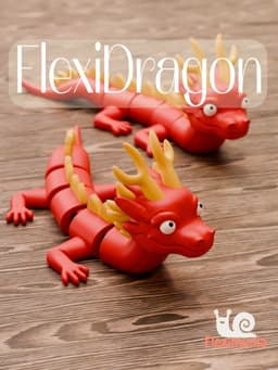 Articulated Flexible Red Dragon Toy 3d model