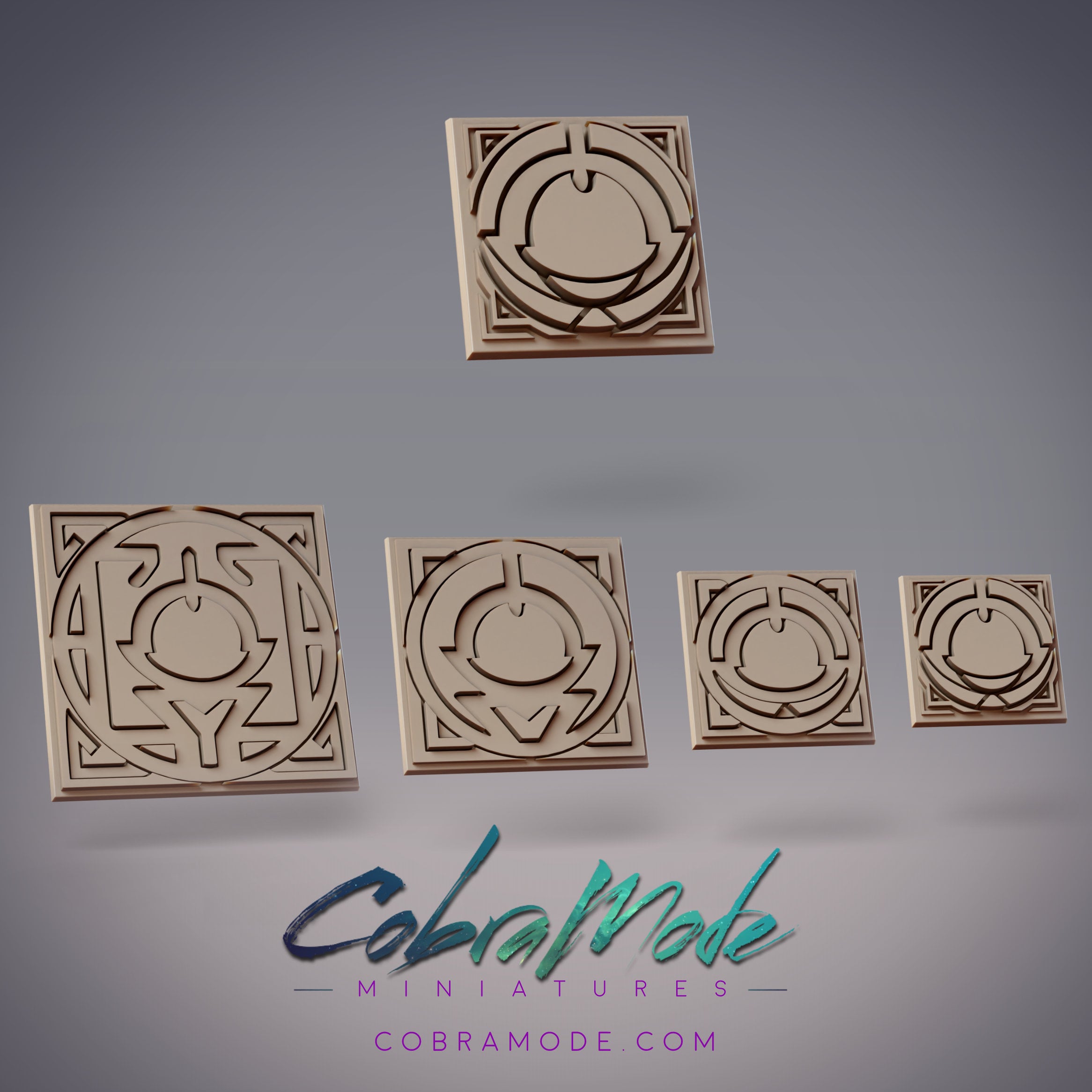 Nemesis Emblem Square Base Pack (4pcs) 3d model