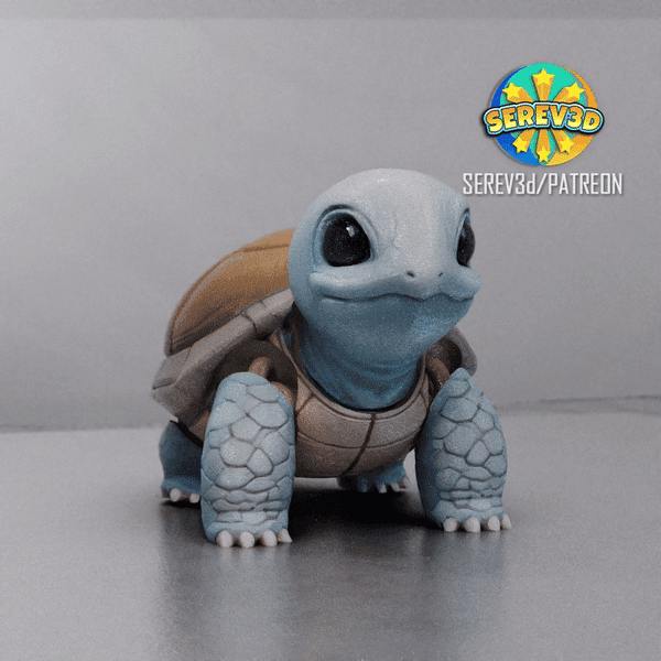 Realistic Squirtle - Pokémon Figurine - 3D Print STL/3MF 3d model