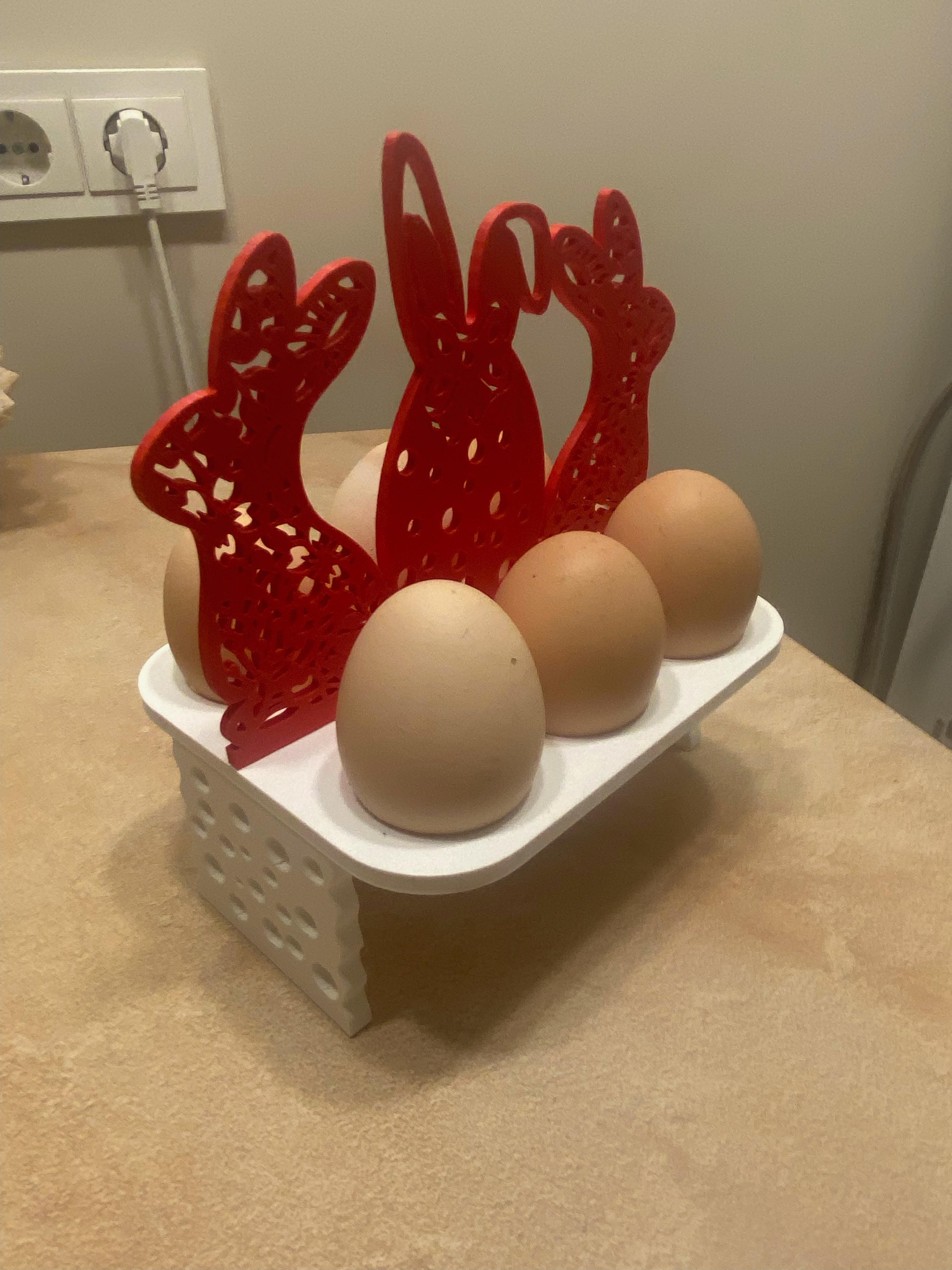  Easter egg holder with bunny decoration 3d model
