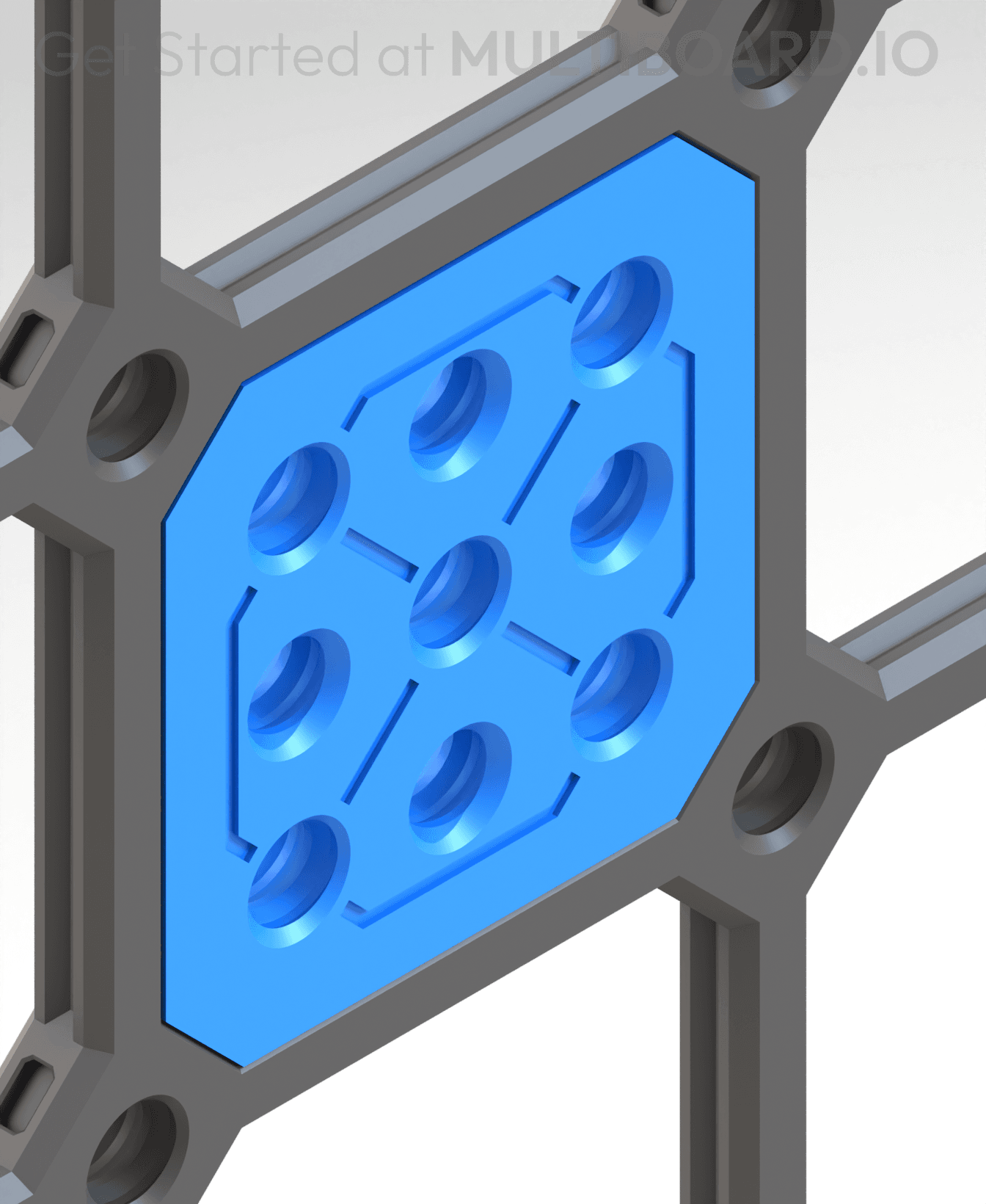 High Density Small Threads - Square Plate Snap 3d model