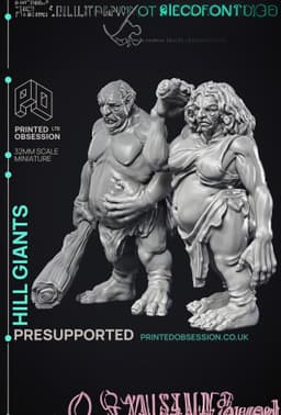 Hill giants - 2 Models - PRESUPPORTED - 32 mm scale 3d model
