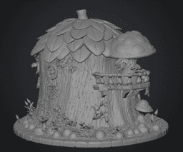 Enchanted Tree House Cottage STL File for 3D Print 3d model