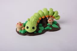 Whimsical Forest Caterpillar Flexi Toy - Cute Desk Buddy 3d model