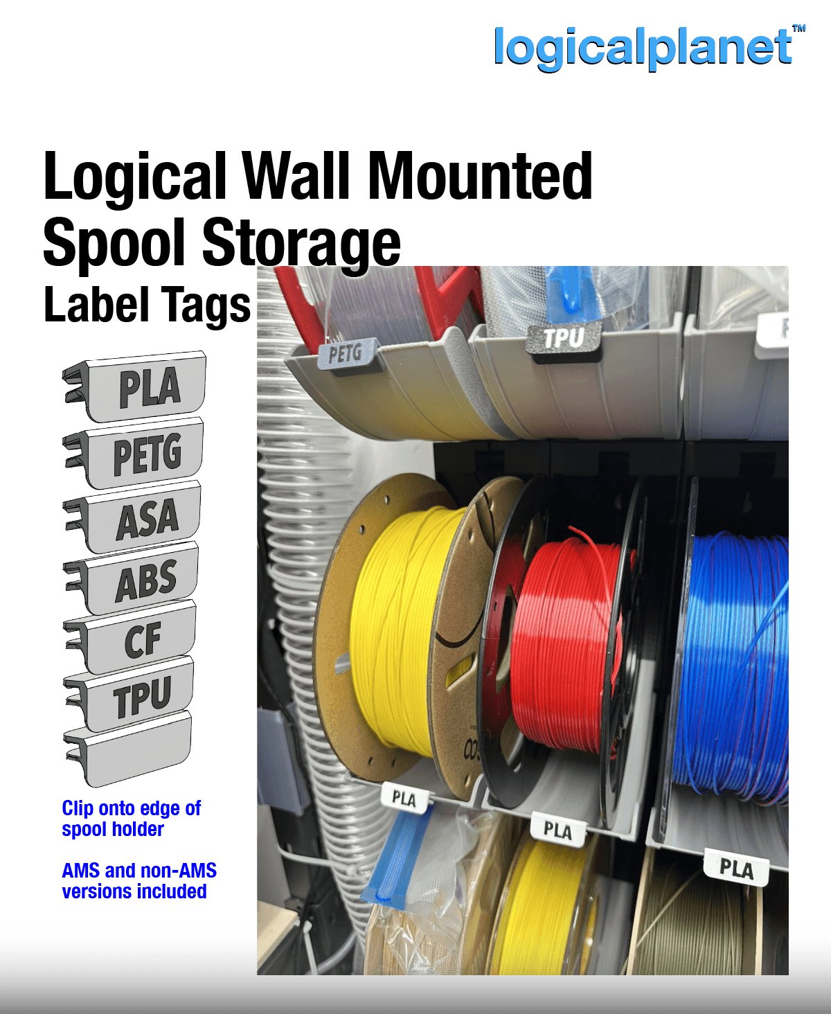 Logical Wall Mounted Spool Storage 3d model