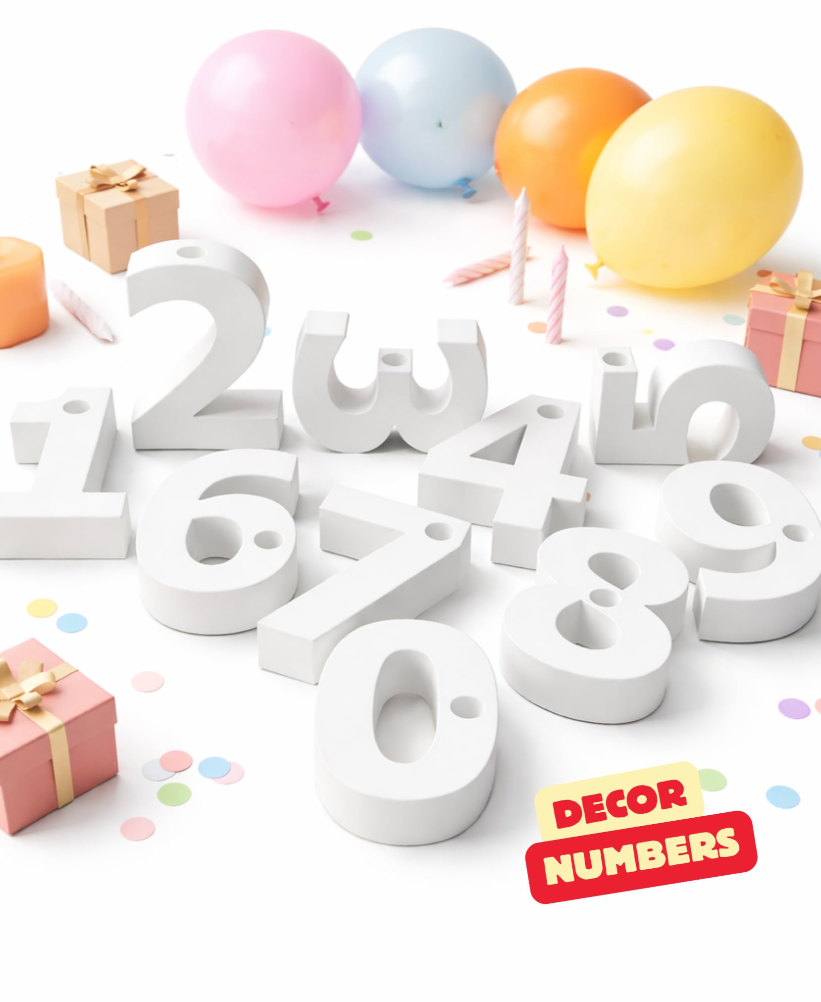 DECOR NUMBERS / BIRTHDAY NUMBERS / CANDLE LIGHT NUMBERS / BIRTHDAY DECOR / HOMEDECOR / DECOR 3d model