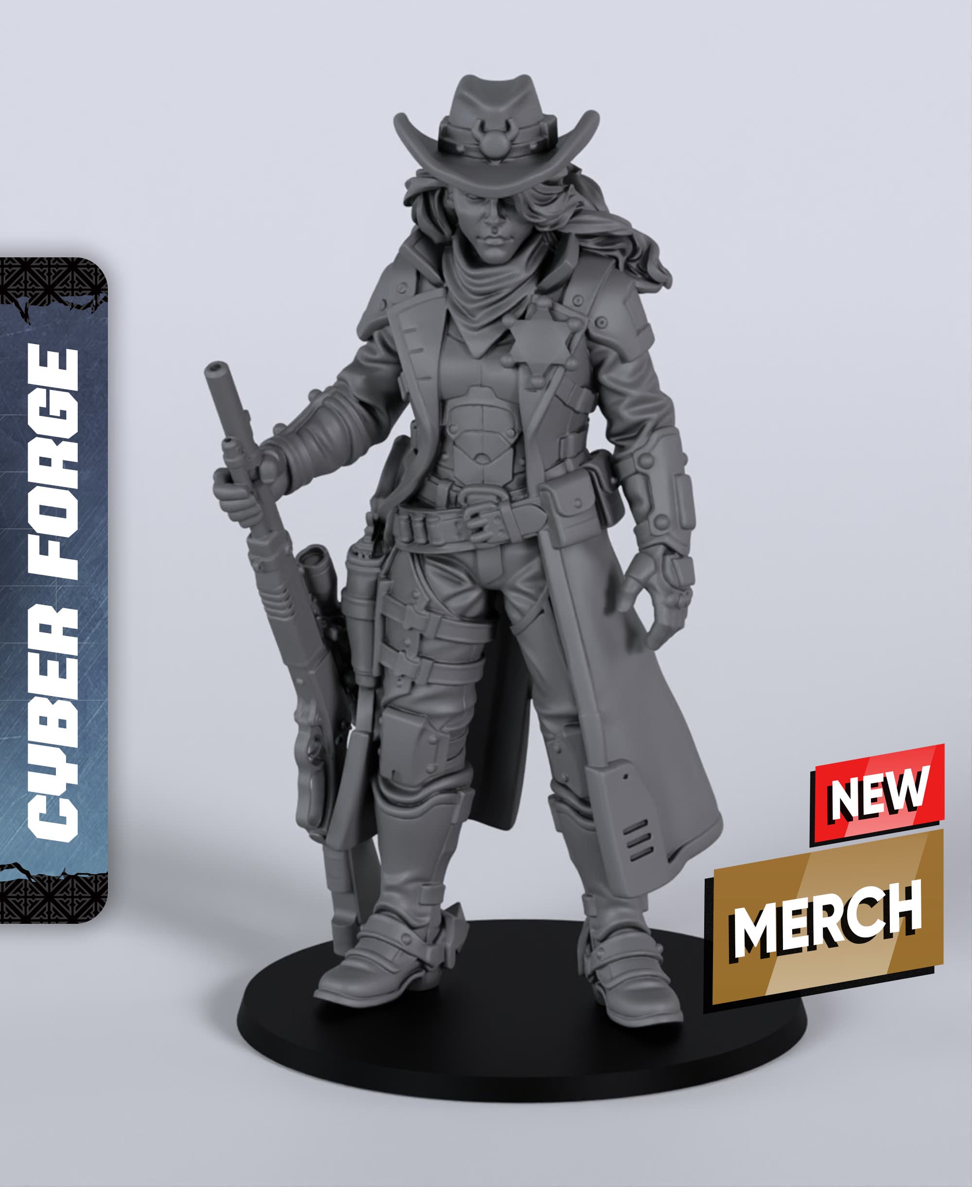 Deputy Sophia - With Free Cyberpunk Warhammer - 40k Sci-Fi Gift Ideas for RPG and Wargamers 3d model
