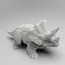Mystical Triceratops Minimalist Sculpture 3d model