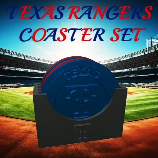Texas Rangers Coaster Set (MLB) 3d model